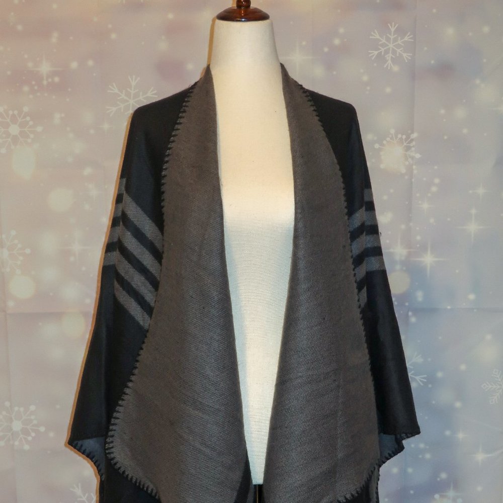Grey and Black Shawl